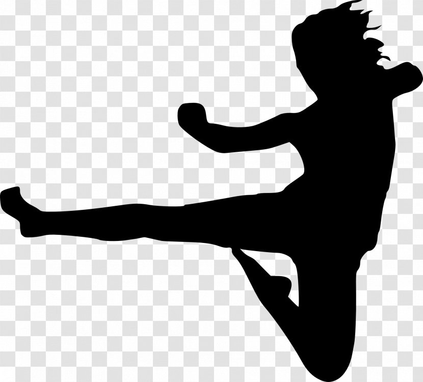 Karate Kick Martial Arts Clip Art - Silhouette Transparent PNG