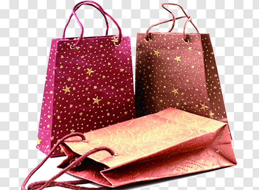 Paper Bag Handbag Shopping - Designer - Stars Shading Bags Transparent PNG