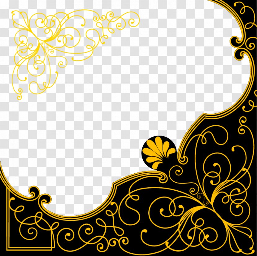Wedding Invitation Pattern - Picture Frame - Vector Painted Gold Transparent PNG