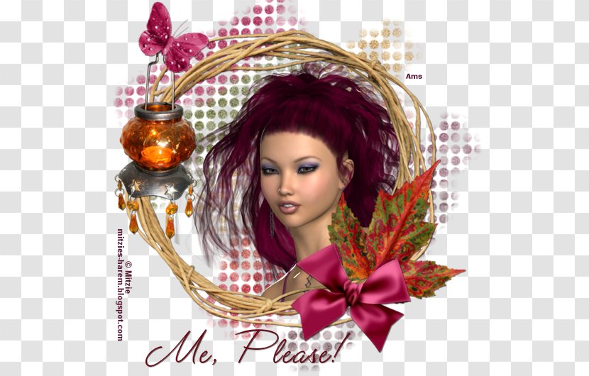 Hair Coloring Autumn Brown Leaf Violet - Doll Transparent PNG