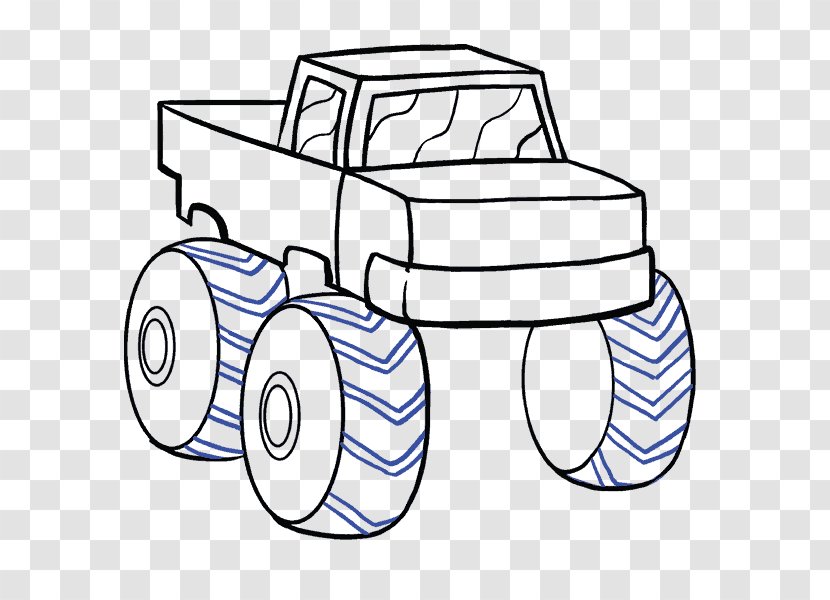 Pickup Truck Car Monster Drawing - How To Draw Trucks Transparent PNG