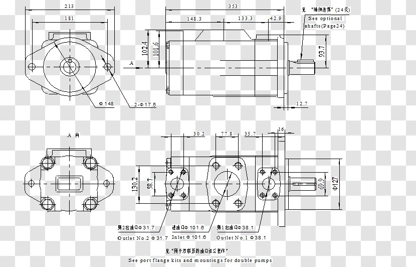 Flange Technical Standard Bolt Drawing SAE International - Artwork - Hydraulic Hose Transparent PNG