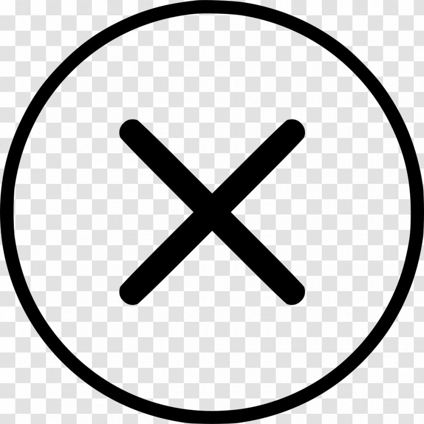 Circle Area Angle Symbol Font - Delete Button Transparent PNG
