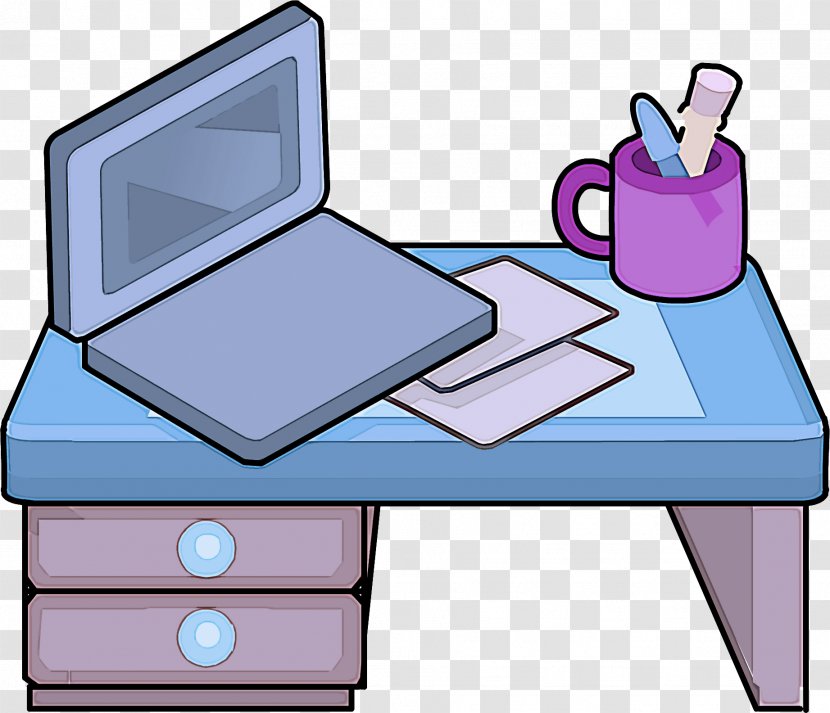 Clip Art Furniture Cartoon Table Computer Desk - Personal Technology Transparent PNG