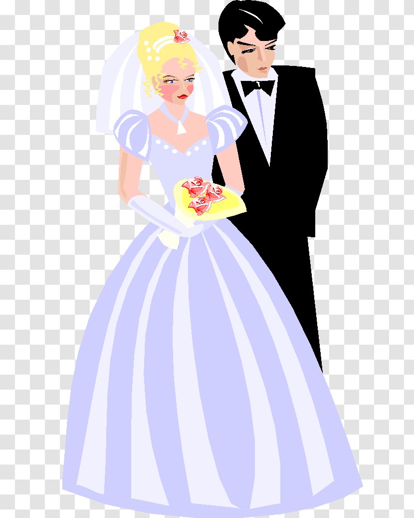 Adult Bridegroom Woman Clip Art - Frame - Cartoon Married Couple Transparent PNG