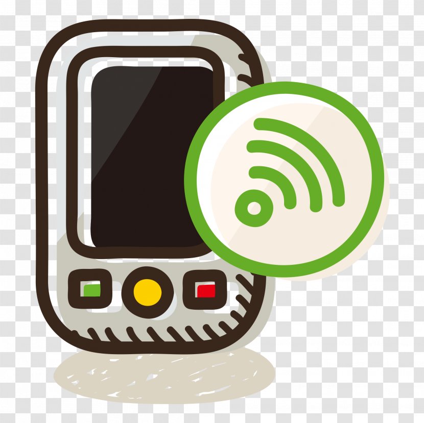 Mobile Phone Download Icon - Computer Network - Vector Cartoon Hand-painted Simple Call Transparent PNG