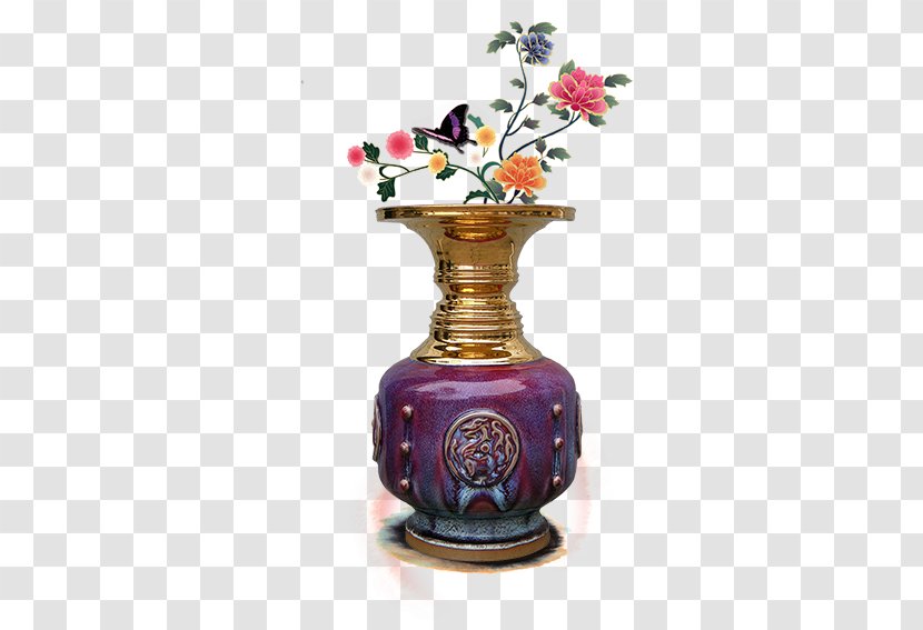 Vase Porcelain Ceramic Chinoiserie - Purple Transparent PNG