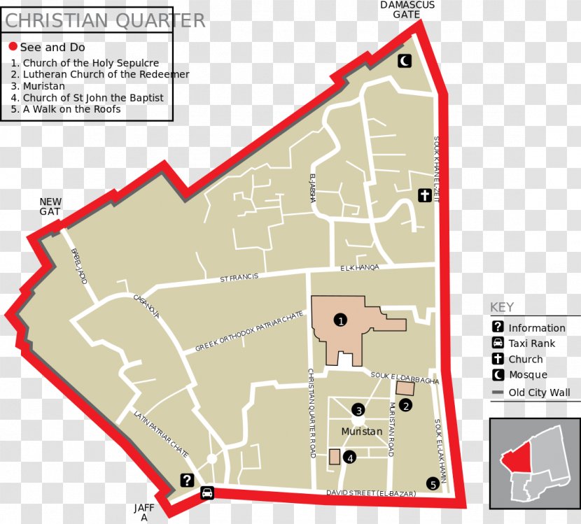 Church Of The Holy Sepulchre Calvary Old City Christian Quarter Jewish - Plan Transparent PNG