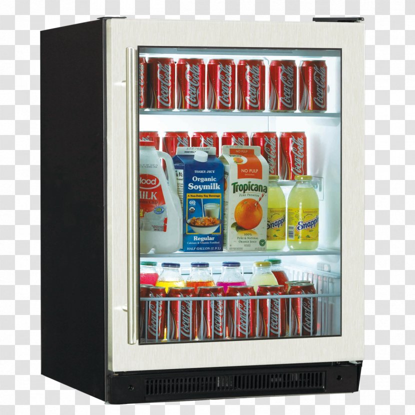 Refrigerator Fizzy Drinks Haier Home Appliance - Stainless Steel Transparent PNG