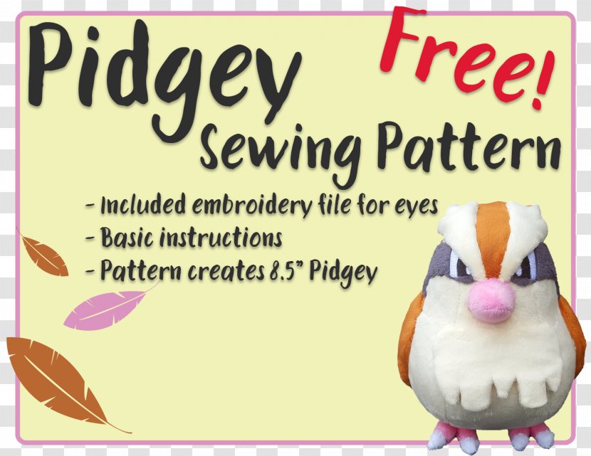 Pattern Sewing Pokémon Embroidery Plush - Template - Clothing Patterns. Transparent PNG