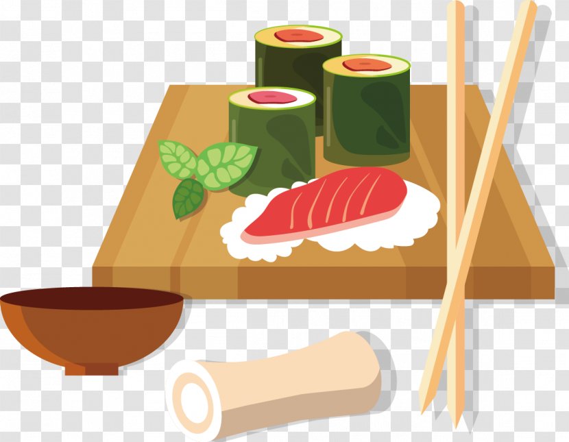 Sushi Japanese Cuisine Tempura Food Nori - Table Transparent PNG