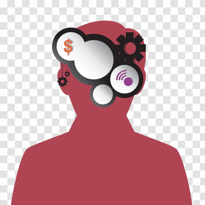 Infographic Silhouette Download - Cartoon - Vector Brain Gear Transparent PNG