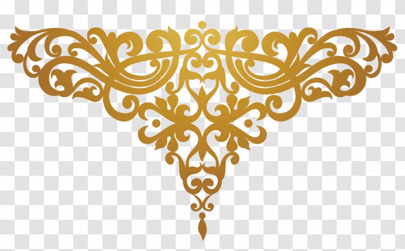 Victorian Era Estilo Victoriano Ornament Euclidean Vector - Symmetry - Gold Pattern Transparent PNG