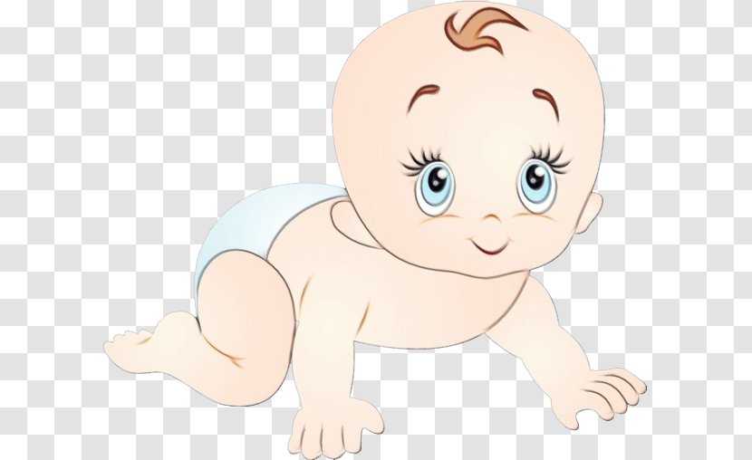 Cartoon Baby Crawling Child Nose - Tummy Time Transparent PNG