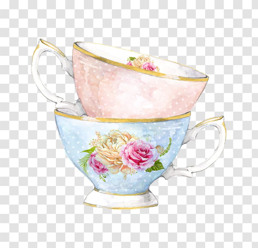 Pink Flower Cartoon - Teapot - Cream Plate Transparent PNG