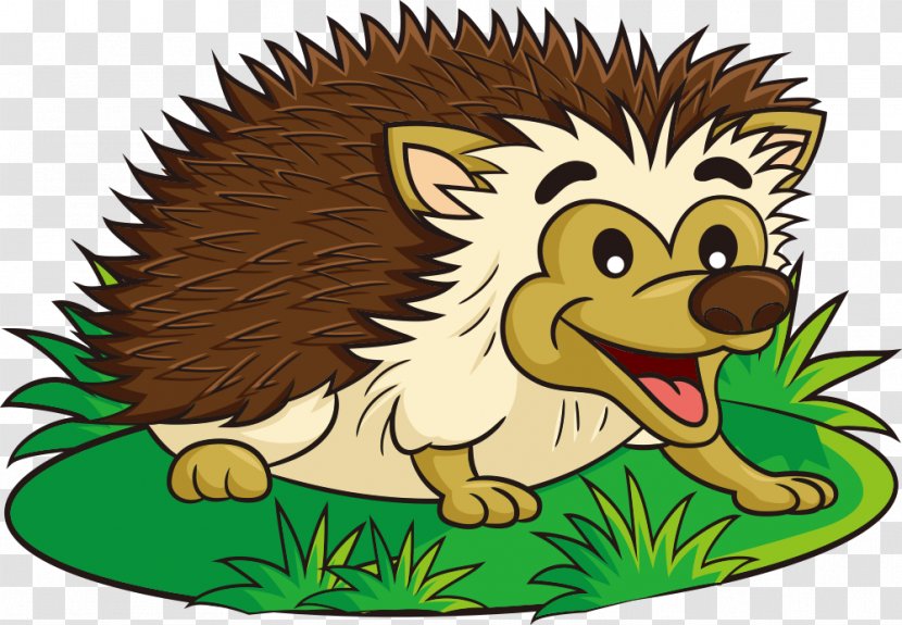 Hedgehog Comics Illustration - Big Cats - On The Grass Transparent PNG