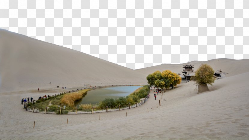 Crescent Lake Yueyaquanzhen Yueya Spring U5174u9686u5c71 Wallpaper - Sand - In Dunhuang, Gansu Nine Transparent PNG