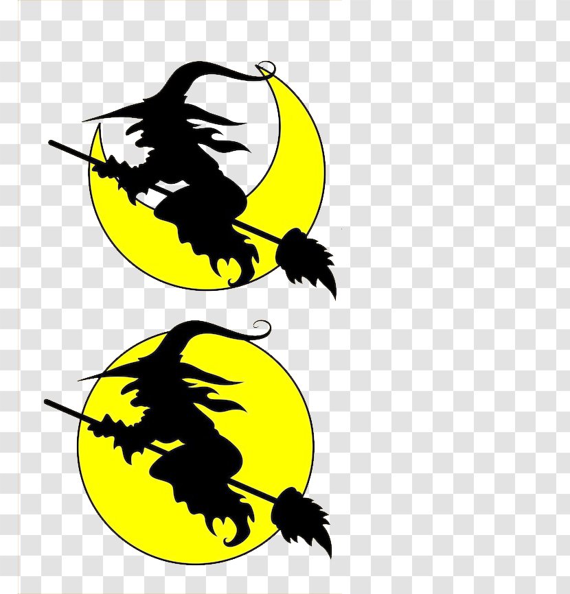Halloween Silhouette Witchcraft Clip Art - Membrane Winged Insect - Witch Transparent PNG