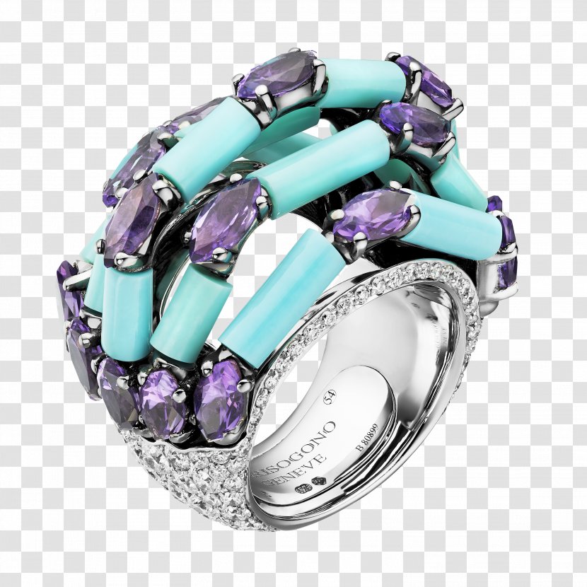Amethyst Jewellery Ring De Grisogono Diamond - Purple Transparent PNG