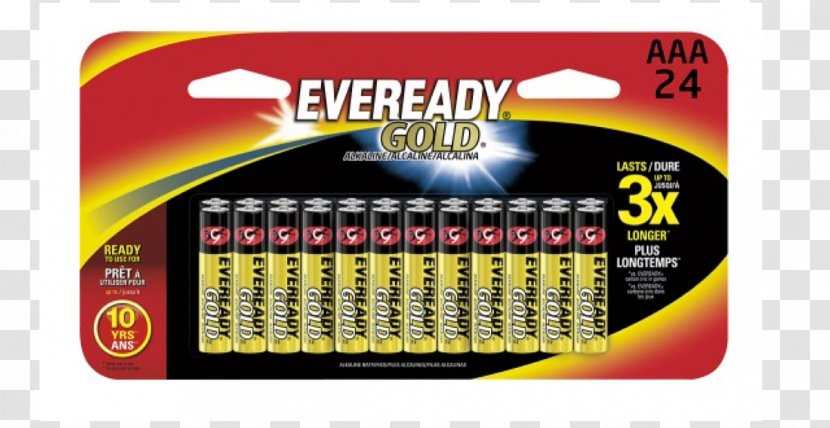 Electric Battery Eveready Company Alkaline AAA - Yellow - Clearance Transparent PNG