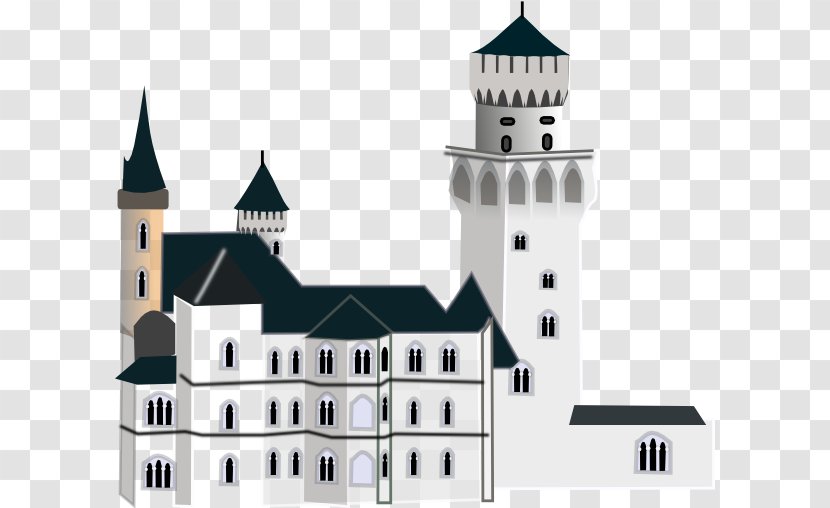 Neuschwanstein Castle Fortification Clip Art - Outline Transparent PNG