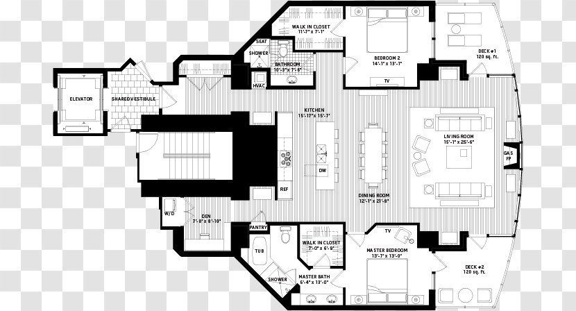 Escala Seattle Penthouse Apartment Floor Plan Building - Interior Design Services - Plans Transparent PNG