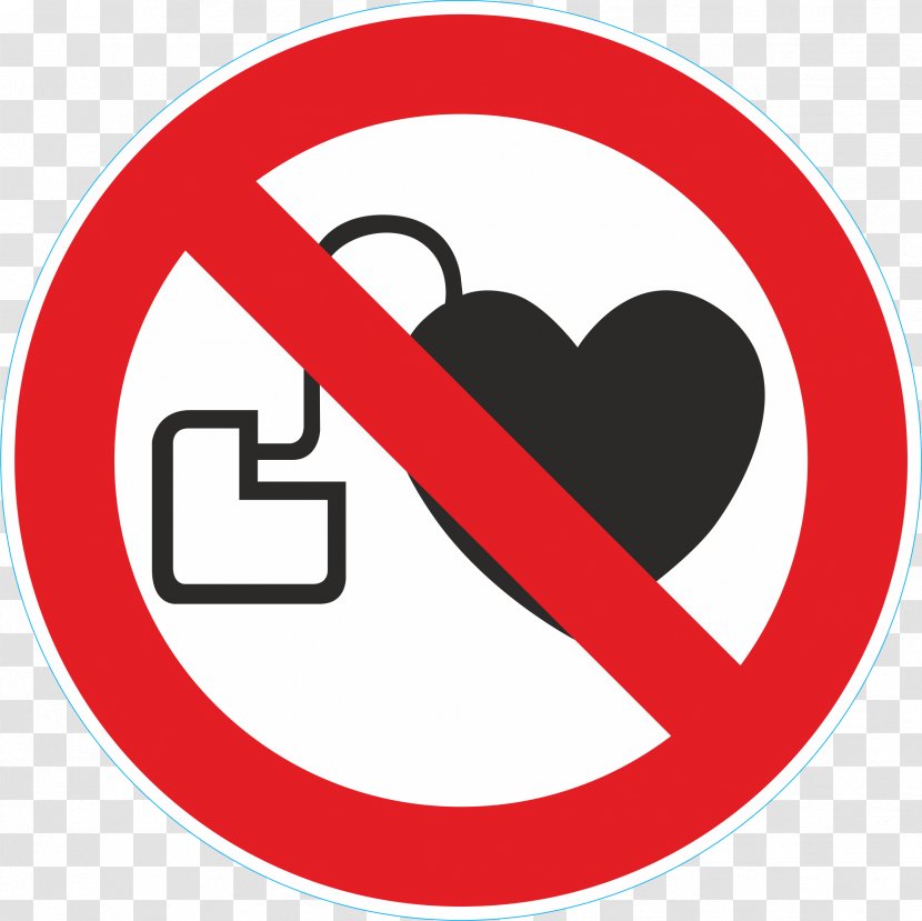 No Symbol Artificial Cardiac Pacemaker ISO 7010 Forbud Sign - Pictogram - Defibrillator Transparent PNG