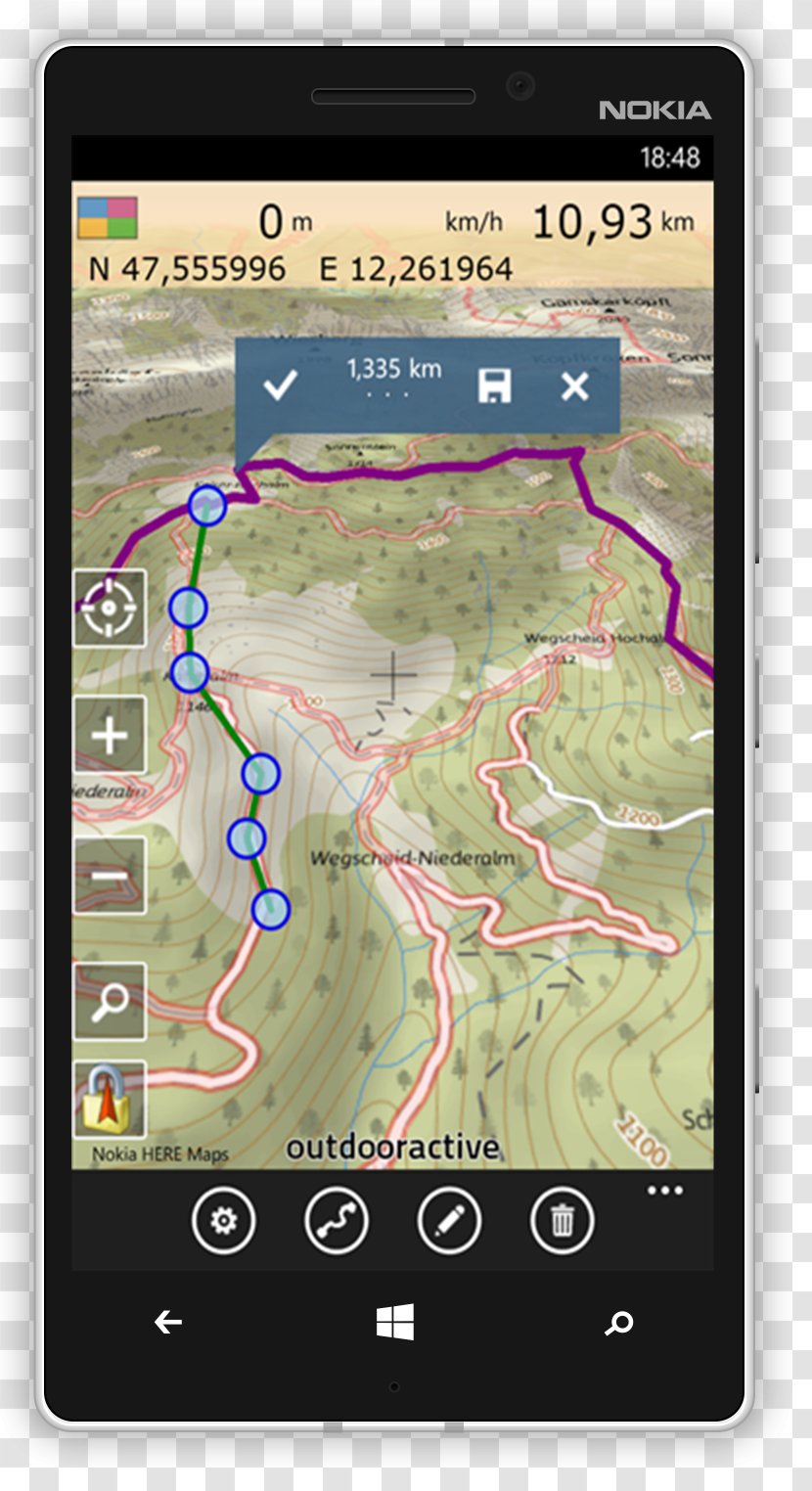 Smartphone Map Windows Phone Microsoft Store - Outdooractive Transparent PNG