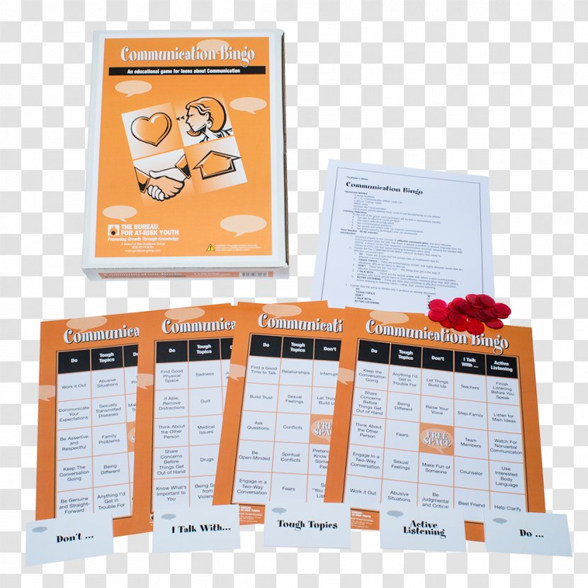 Bingo Card Game Communication Child - Orange Transparent PNG