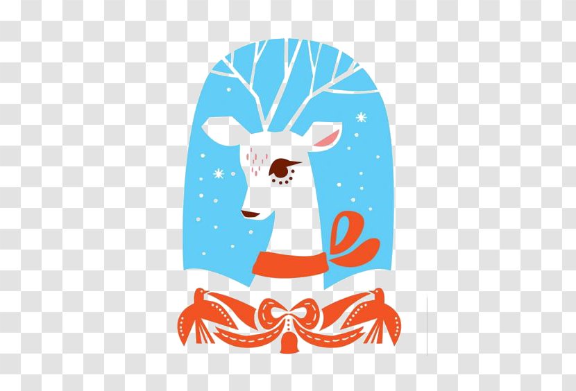 Deer Snow Illustration - Cartoon Transparent PNG