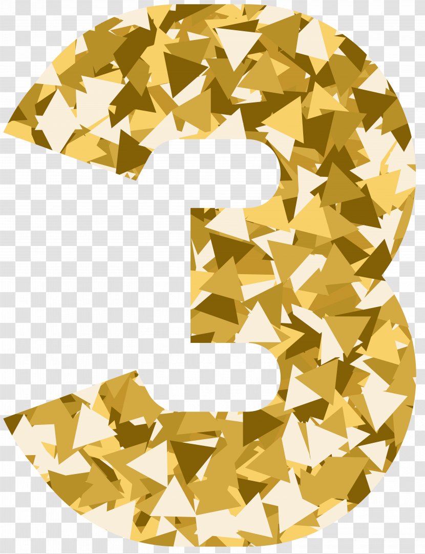 The Fancy Pants Adventure: World 3 Clip Art - Yellow - Mosaic Style Number Three Image Transparent PNG