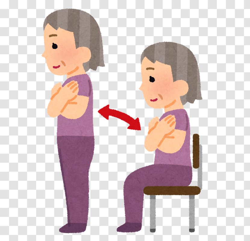 Squat Old Age Caregiver Exercise Training - Flower Transparent PNG