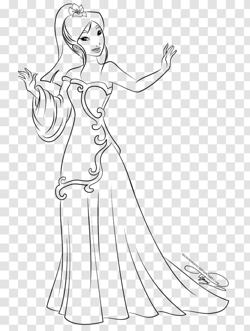 Fa Mulan Belle Mushu Disney Princess Coloring Book - Silhouette Transparent PNG