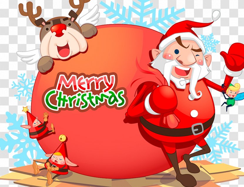 Rudolph Santa Claus Reindeer Christmas Ornament Illustration - Decoration - Presents Transparent PNG