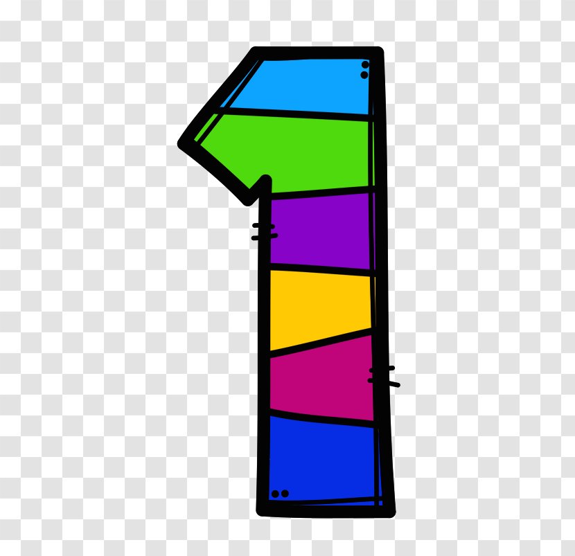 Number Clip Art - Area - Rainbow Stripes Transparent PNG