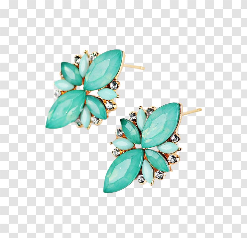 Earring Turquoise Necklace Brooch Clothing - Gemstone Transparent PNG