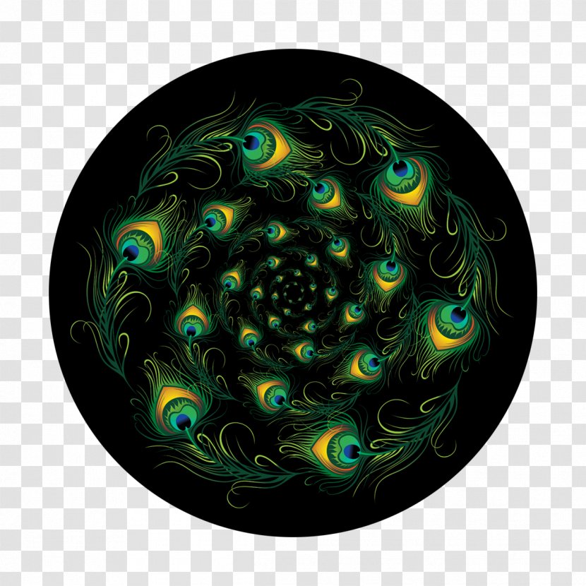 Fractal Art Circle Gobo Glass Pattern - Eye - Peacock Transparent PNG