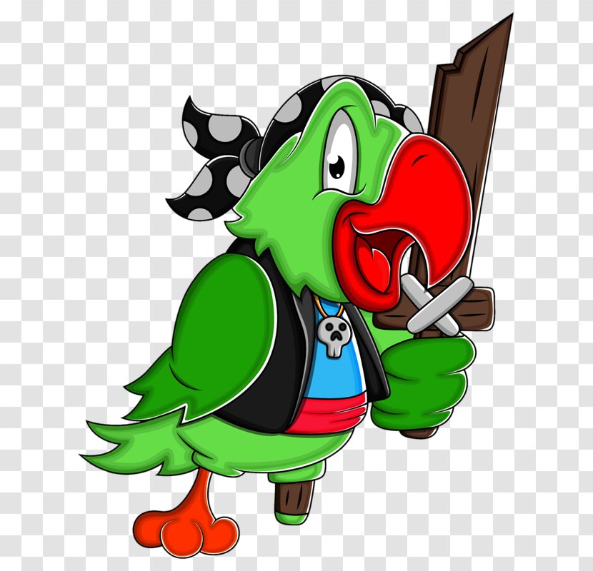 Parrot Piracy Clip Art - Bird - Green Transparent PNG