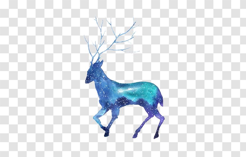 Deer Hoodie Blue Bluza - Reindeer - Free Creative Pull Pictures Transparent PNG