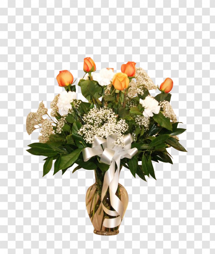 Cut Flowers Rose Floral Design Flower Bouquet - Flowering Plant - Vase Of Transparent PNG