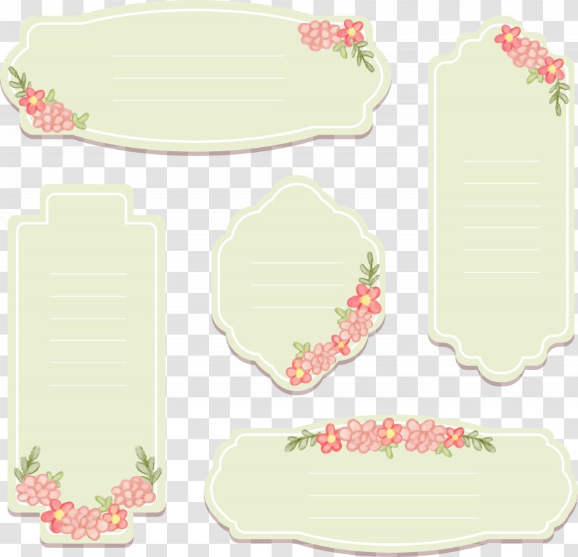 Tag Template - Hand-painted Vintage Decorative Labels Transparent PNG