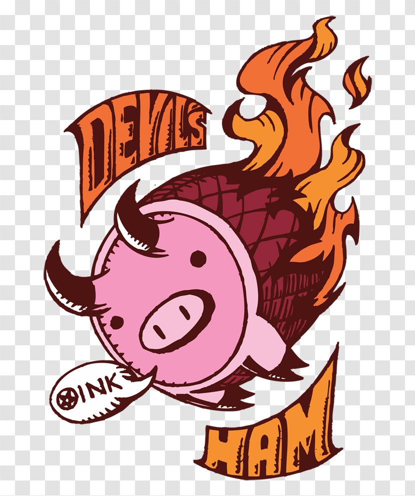 Pig Cartoon Drawing - Orange - Devil Transparent PNG