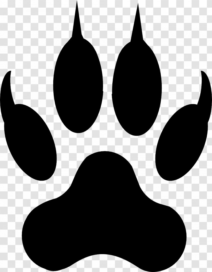 Gray Wolf Tiger Paw Cat Clip Art - Silhouette Transparent PNG