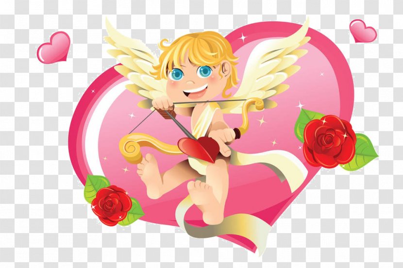 Cupid And Psyche Heart Valentines Day Clip Art - Tree - Cartoon Angel Flower Transparent PNG