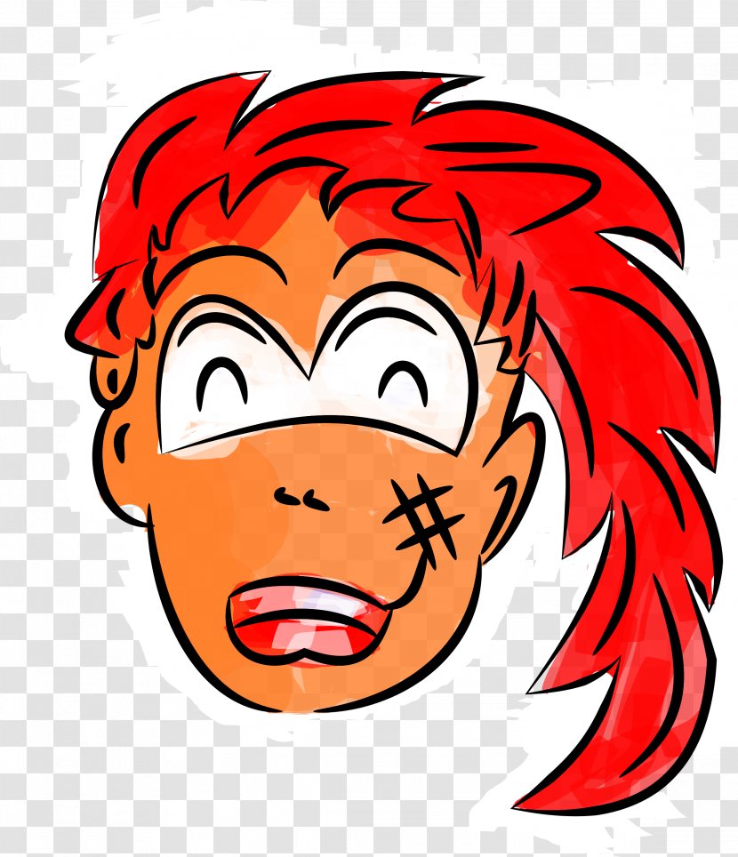 Face Hair Cheek Red Cartoon - Forehead Nose Transparent PNG