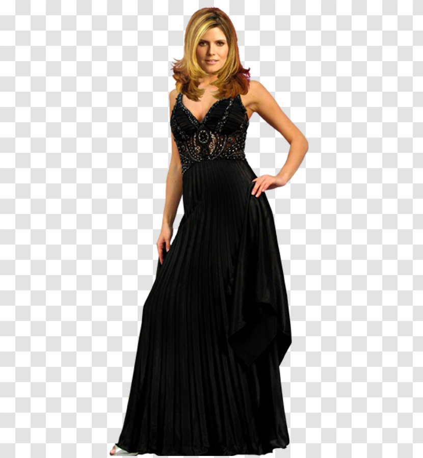 Little Black Dress Shoulder Gown Satin - Model Transparent PNG