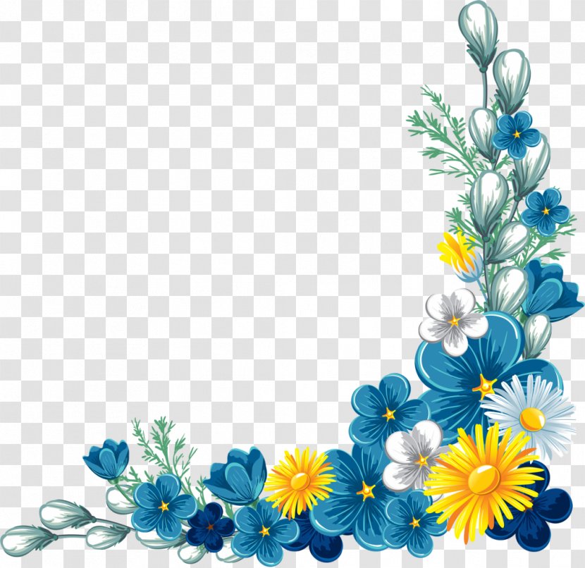 Flower Picture Frames Clip Art - Floral Design - Corner Transparent PNG