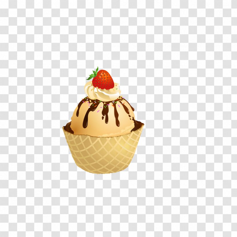 Ice Cream Cone Sundae Juice - Food - Cold Drink Transparent PNG