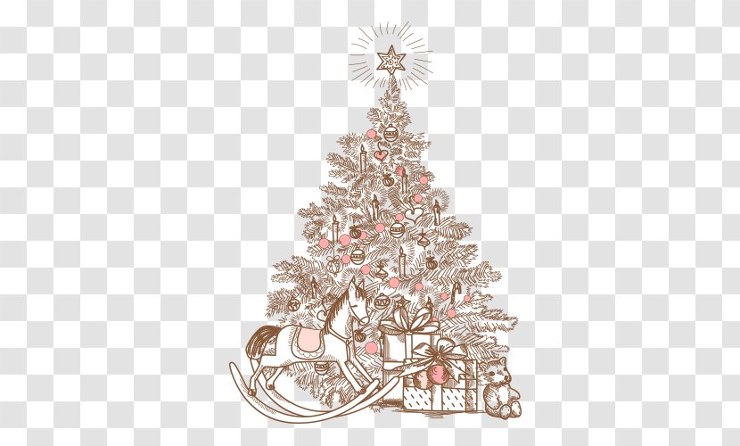 Christmas Tree Card Illustration - Ornament - Gift Transparent PNG