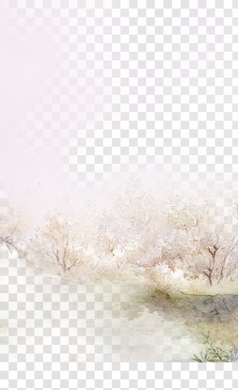 Ink Chinoiserie - Inkstick - Chinese Feng Shui Misty Rain Peach Material Transparent PNG